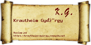 Krautheim György névjegykártya